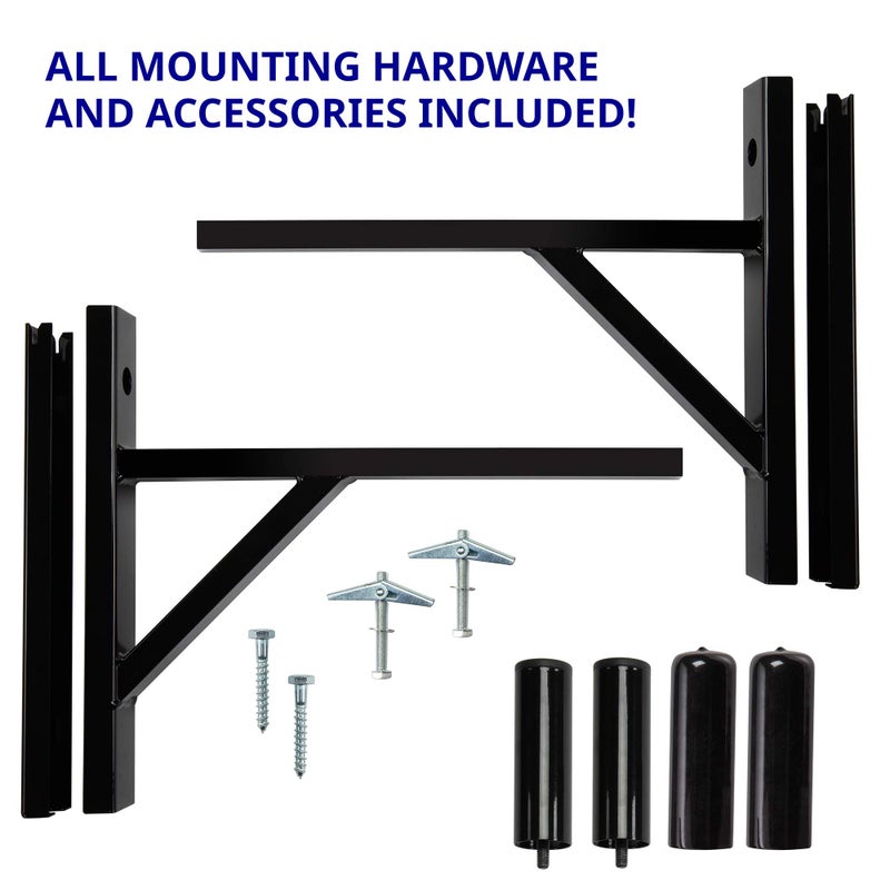 LyxPro Wall Mount Speaker Bracket for Professional Audio PA Speaker Holder Set of 2 Pair Heavy Duty Metal Supports 90 Lbs. Weight Capacity Interchangeable Posts Black - LYXWSB15B - Image 4